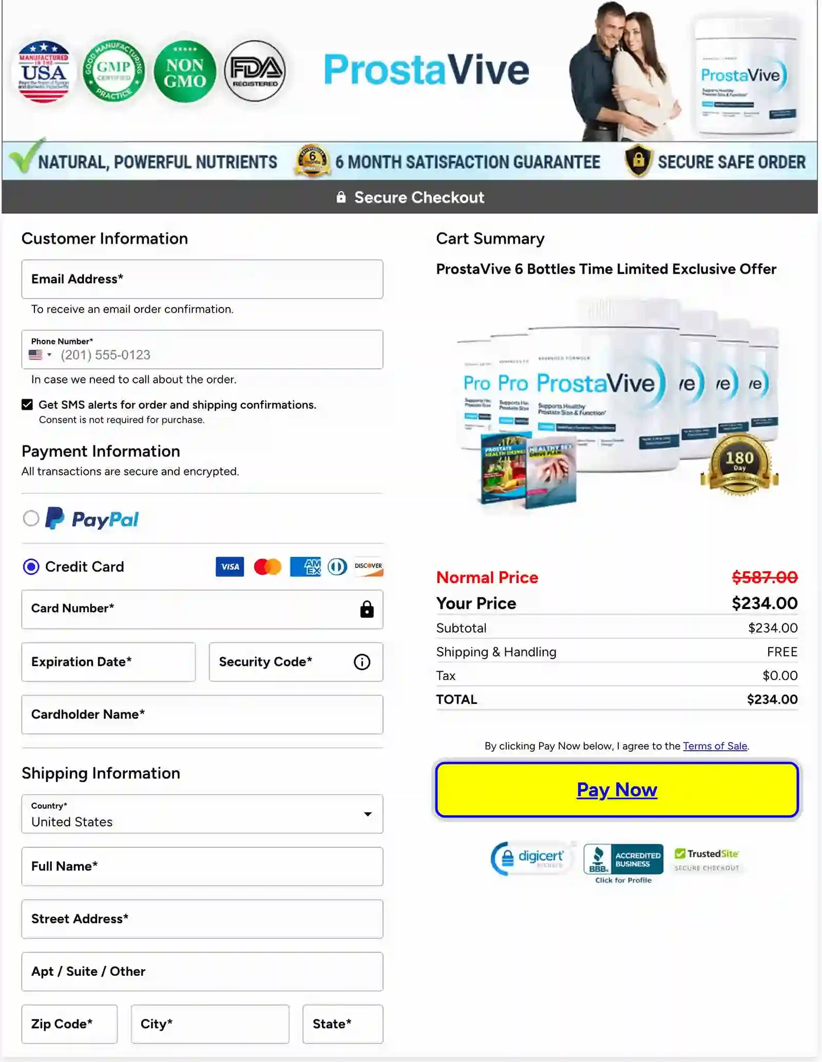ProstaVive - Secure Checkout Page